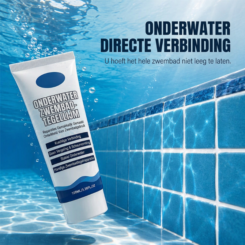 🥳HOT SALE 2026🥳💞MEER DAN 50.000 VERKOCHT! 💧🔧 50% KORTING! Sterke waterbestendige tegellijm voor zwembaden – hecht direct onder water, geen leegloop of professionele hulp nodig. Waterdicht, scheurbestendig en duurzaam. Repareer zwembadtegels snel! 🛡️✅
