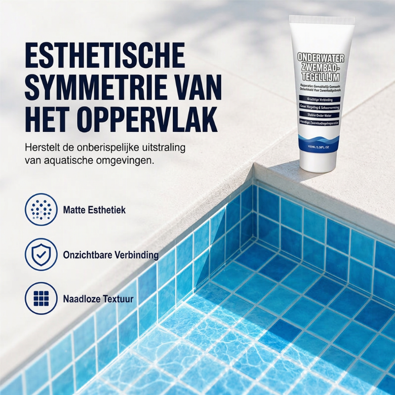 🥳HOT SALE 2026🥳💞MEER DAN 50.000 VERKOCHT! 💧🔧 50% KORTING! Sterke waterbestendige tegellijm voor zwembaden – hecht direct onder water, geen leegloop of professionele hulp nodig. Waterdicht, scheurbestendig en duurzaam. Repareer zwembadtegels snel! 🛡️✅