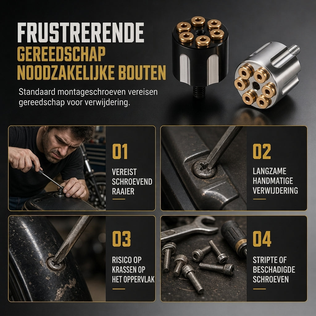 ⚙️Motorfiets CNC Sneluitlaatbout – Gereedschaploos, Roestwerend, Stijlvol ✨