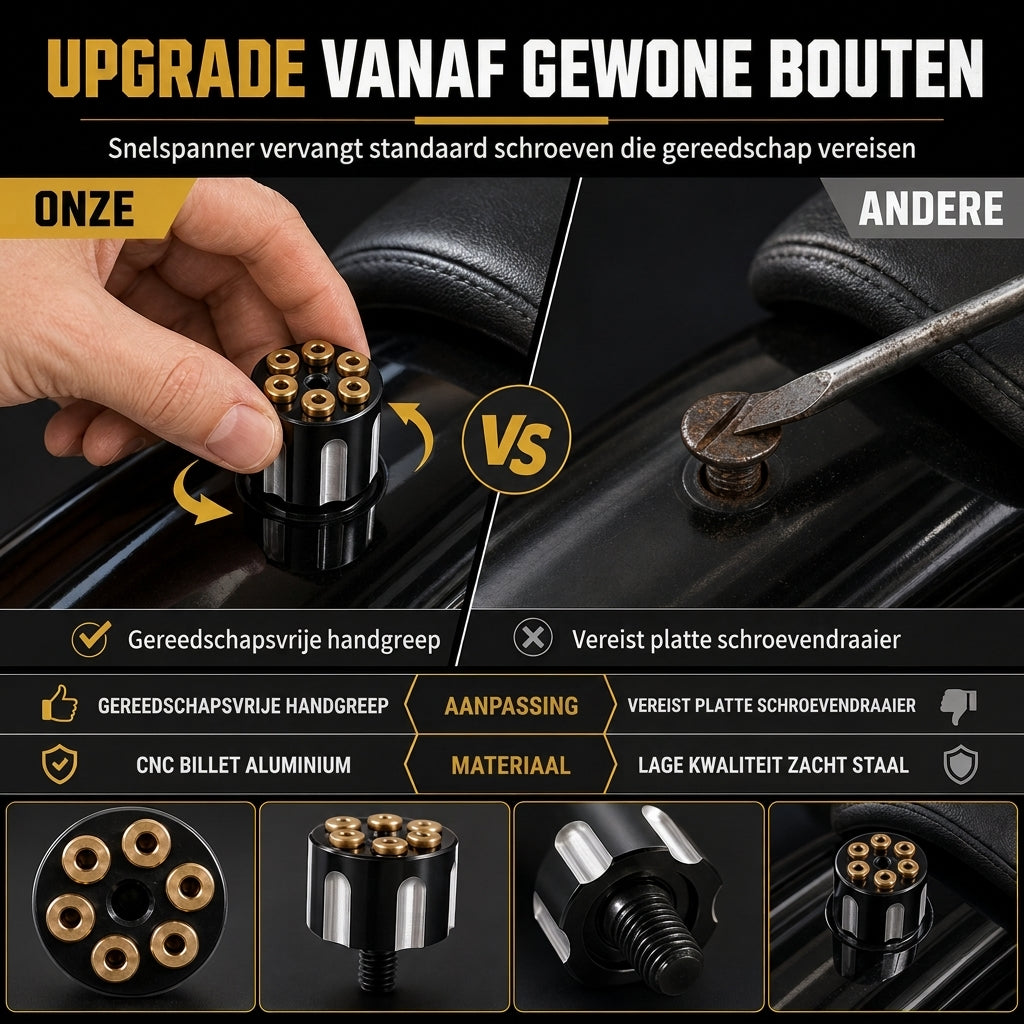 ⚙️Motorfiets CNC Sneluitlaatbout – Gereedschaploos, Roestwerend, Stijlvol ✨