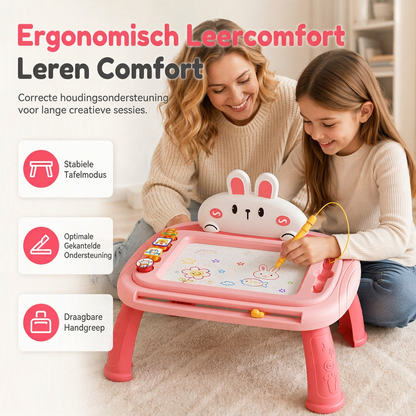 🎨 Magnetisch Tekentafel voor Kinderen: 4-Kleurig Scherm, Geen Rommel, Ombouwbaar, Veilige Bevestigingskoord