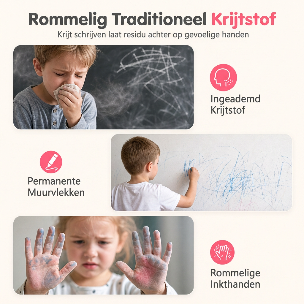 🎨 Magnetisch Tekentafel voor Kinderen: 4-Kleurig Scherm, Geen Rommel, Ombouwbaar, Veilige Bevestigingskoord