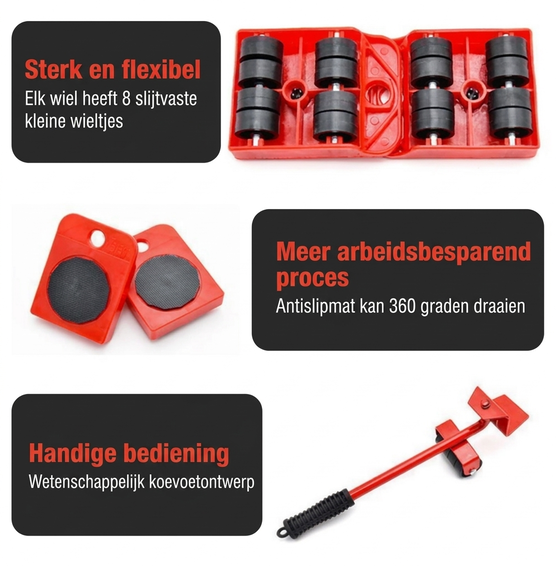 🪵 BEPERKTE TIJD: 50% KORTING! 💪 Meubelverhuizer – Glijders & Lift voor Zware Meubelen ✨