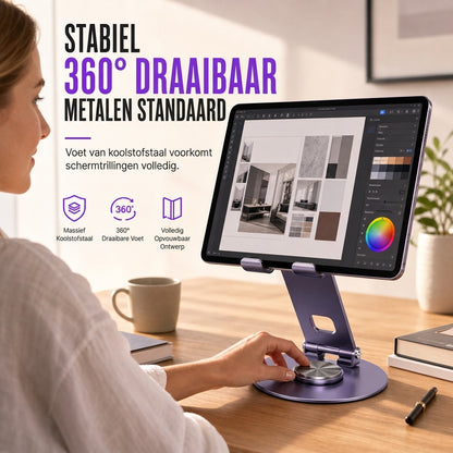 ⏳ Beperkte Tijdsaanbieding ⏰ Volledig Metalen Telefoonstandaard – 360° Draaibare Bureauhouder ✨