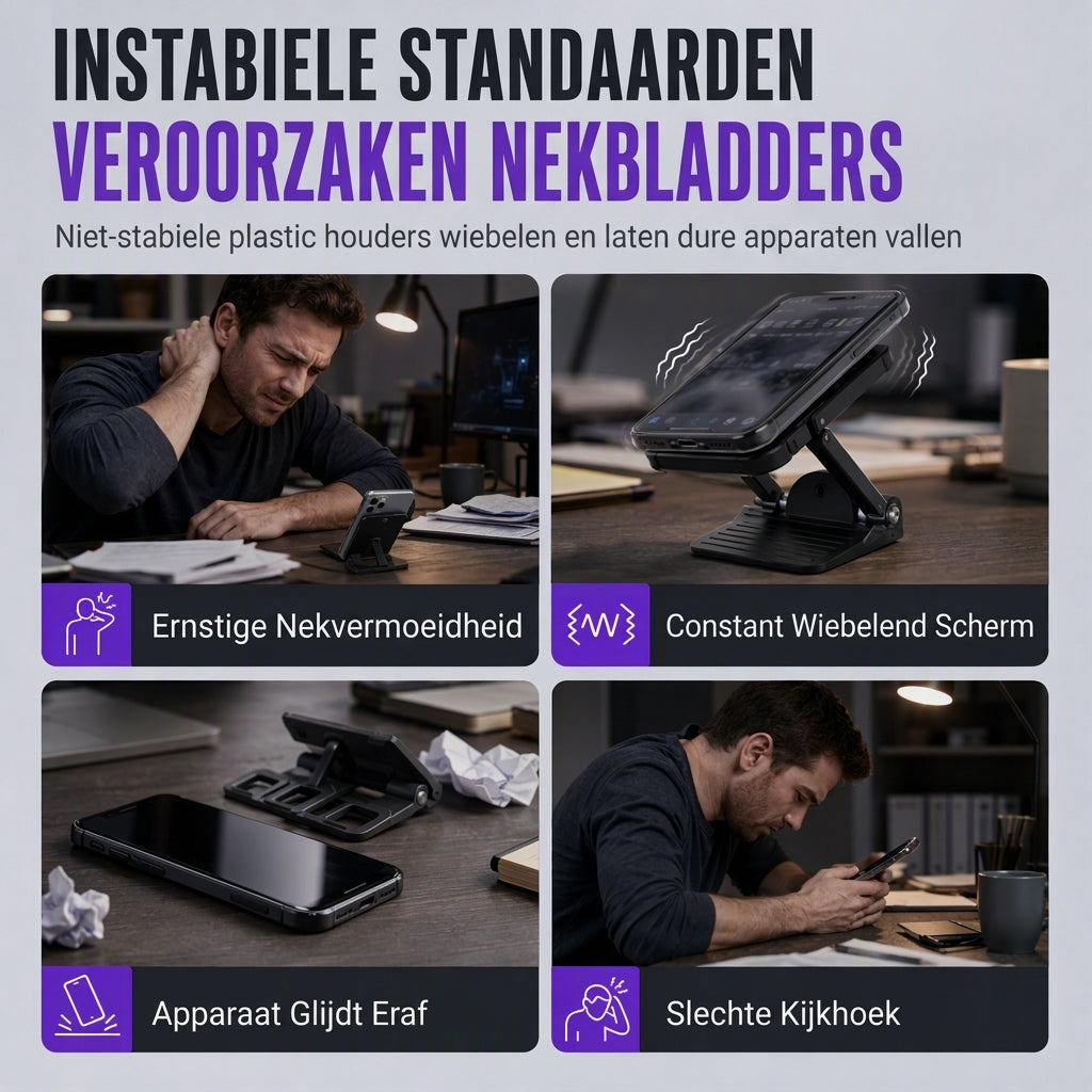⏳ Beperkte Tijdsaanbieding ⏰ Volledig Metalen Telefoonstandaard – 360° Draaibare Bureauhouder ✨