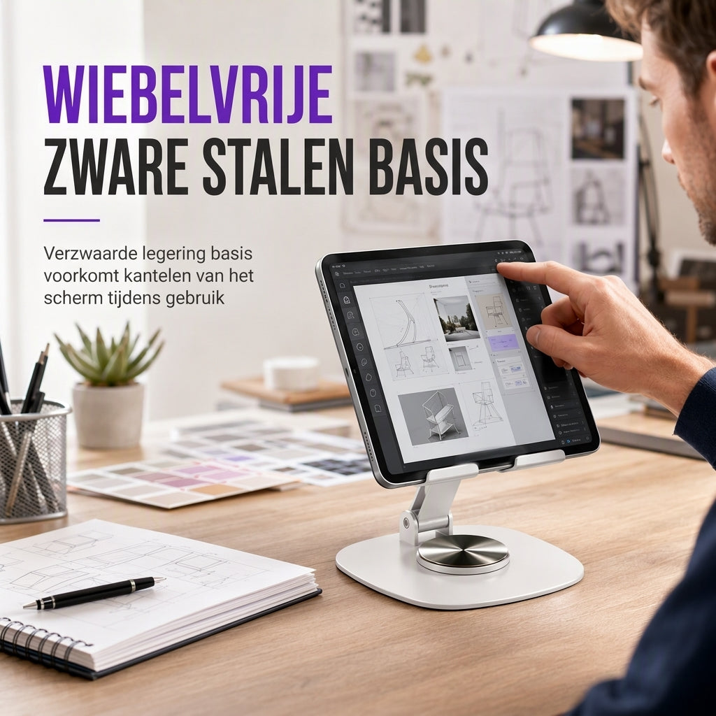 ⏳ Beperkte Tijdsaanbieding ⏰ Volledig Metalen Telefoonstandaard – 360° Draaibare Bureauhouder ✨