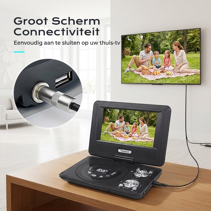 7.8-inch draagbare DVD/EVD-speler met gamefunctie