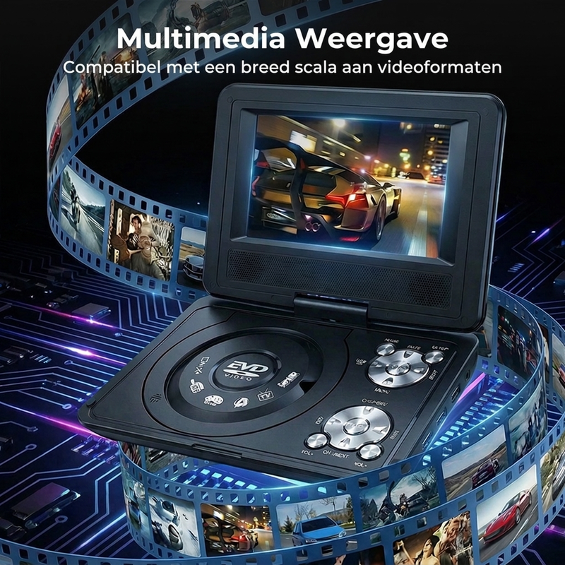 7.8-inch draagbare DVD/EVD-speler met gamefunctie
