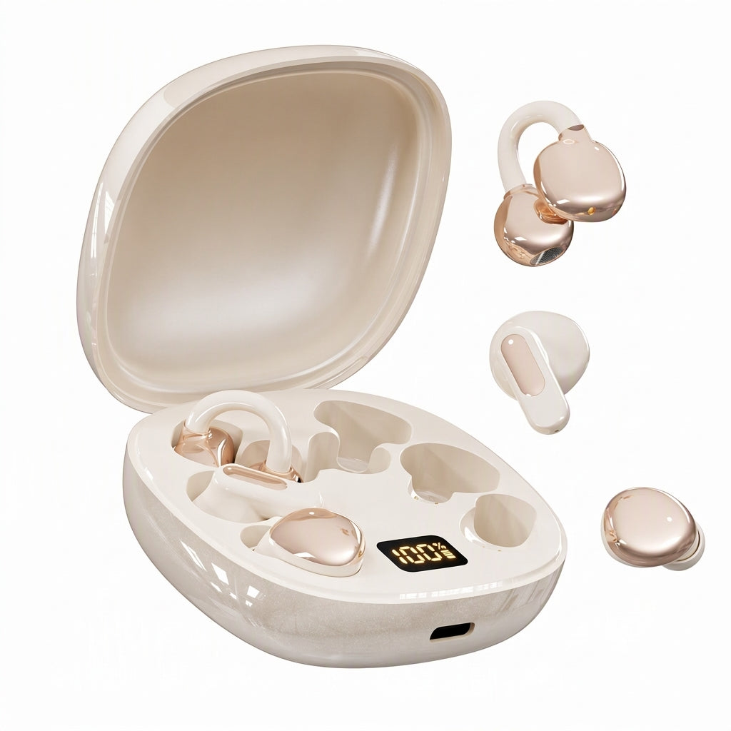 B115 3-in-1 Bluetooth-oordopjes met 6 oordoppen, oordopclip en in-ear slaapkoptelefoon met ruisonderdrukking en lange batterijduur