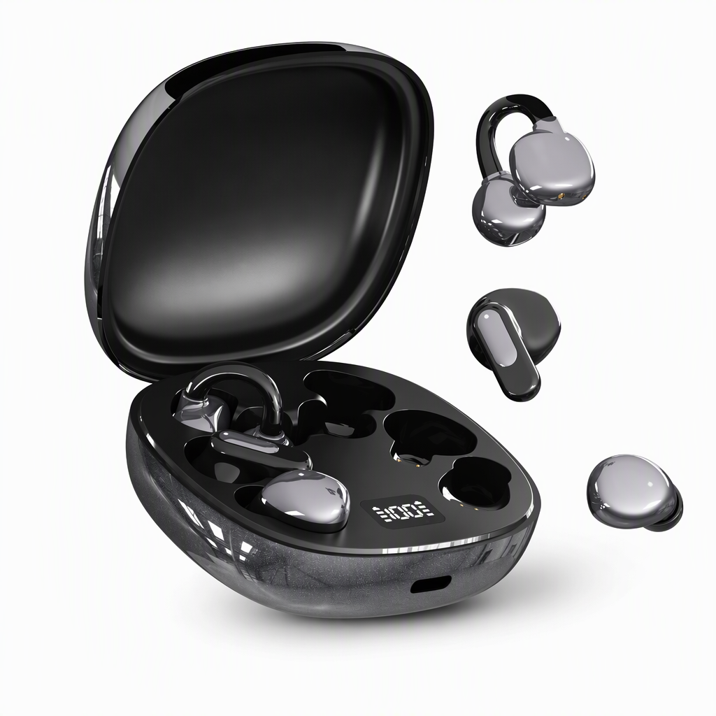B115 3-in-1 Bluetooth-oordopjes met 6 oordoppen, oordopclip en in-ear slaapkoptelefoon met ruisonderdrukking en lange batterijduur