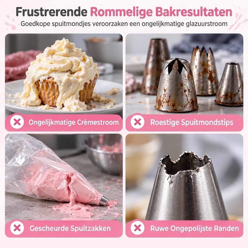 Set met spuitmonden voor taartdecoratie in verschillende vormen