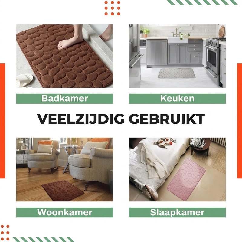 Luxe Traagschuim Badmat – Sneldrogend & Antislip