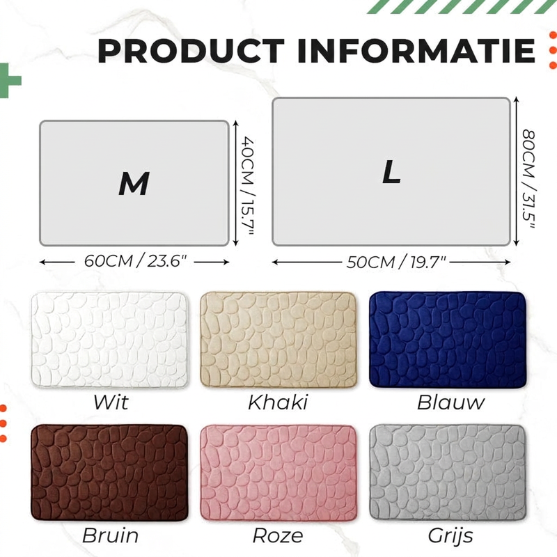 Luxe Traagschuim Badmat – Sneldrogend & Antislip