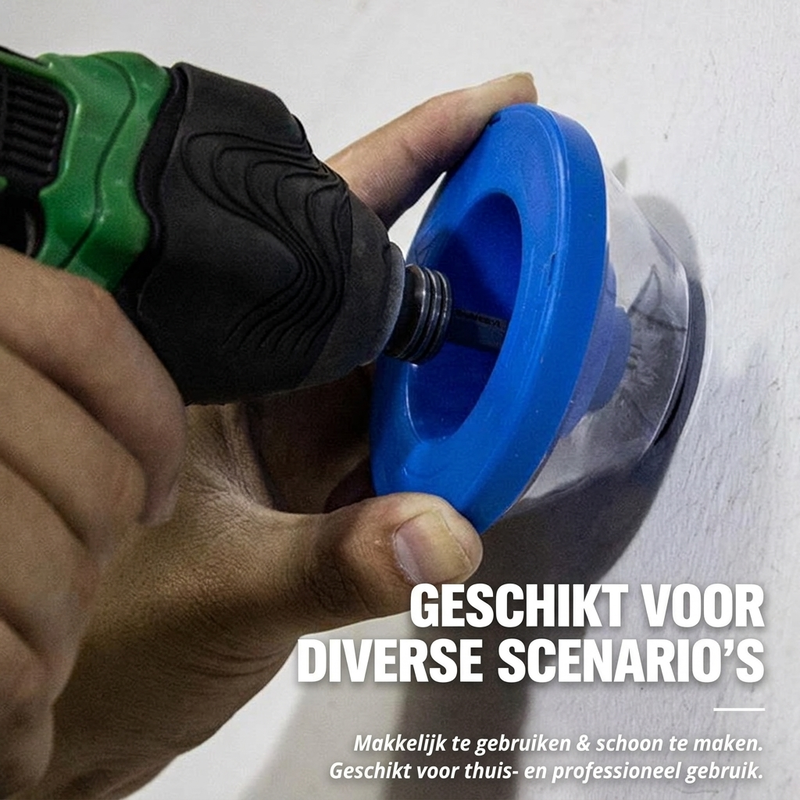 Universele Boorstofopvanger – Stofvrij Boren in Muren & Plafonds