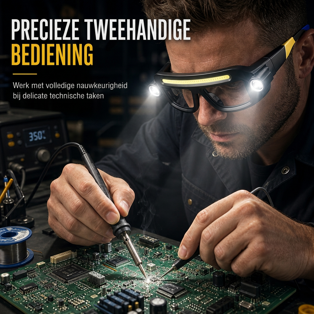 ⏳ Tijdelijke aanbieding ⏰👓 USB oplaadbare dubbelzijdige klembrilverlichting – 5 helderheidsstanden, handsfree ✨
