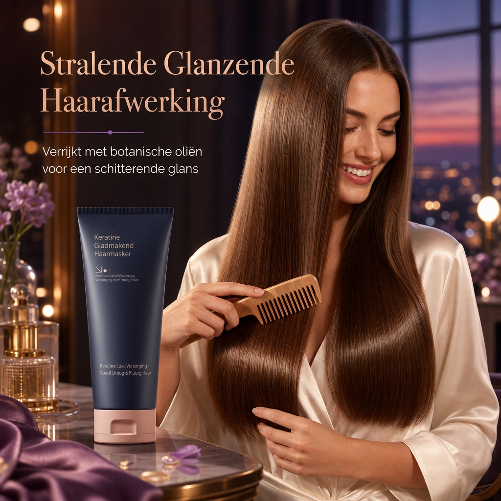 Keratine Glattmakend Haarmasker 320ml - Voedende en Herstellende Behandeling voor Droog, Kroes en Beschadigd Haar