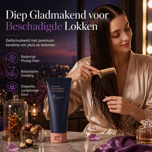 Keratine Glattmakend Haarmasker 320ml - Voedende en Herstellende Behandeling voor Droog, Kroes en Beschadigd Haar