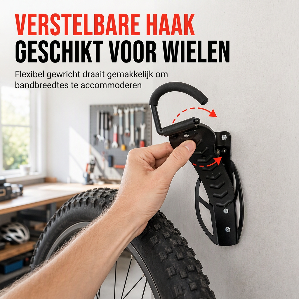 📢📢 BEPERKTE TIJDAANBIEDING: 50% KORTING ⏰ Verstelbare muur gemonteerde fietsenhanger voor binnen, fietsopslagrekhaak voor mountainbikes