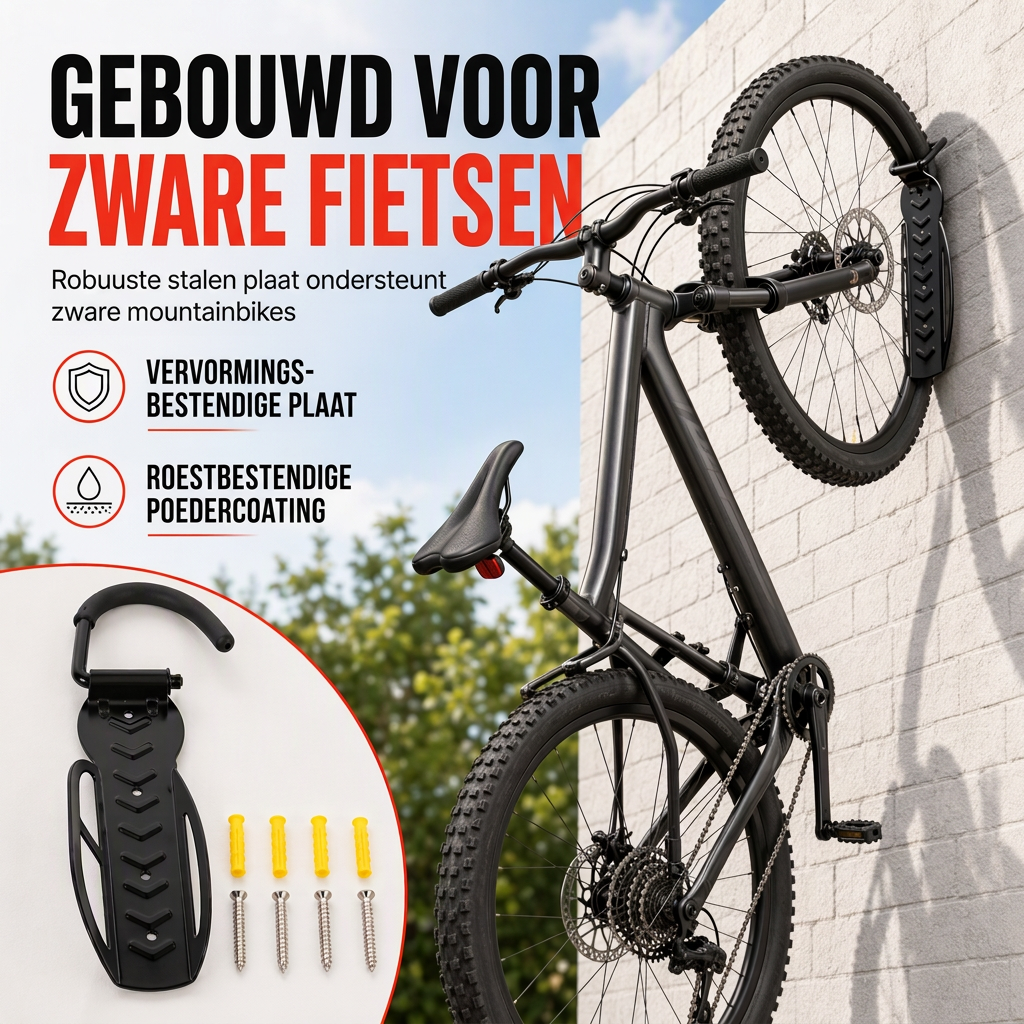 📢📢 BEPERKTE TIJDAANBIEDING: 50% KORTING ⏰ Verstelbare muur gemonteerde fietsenhanger voor binnen, fietsopslagrekhaak voor mountainbikes