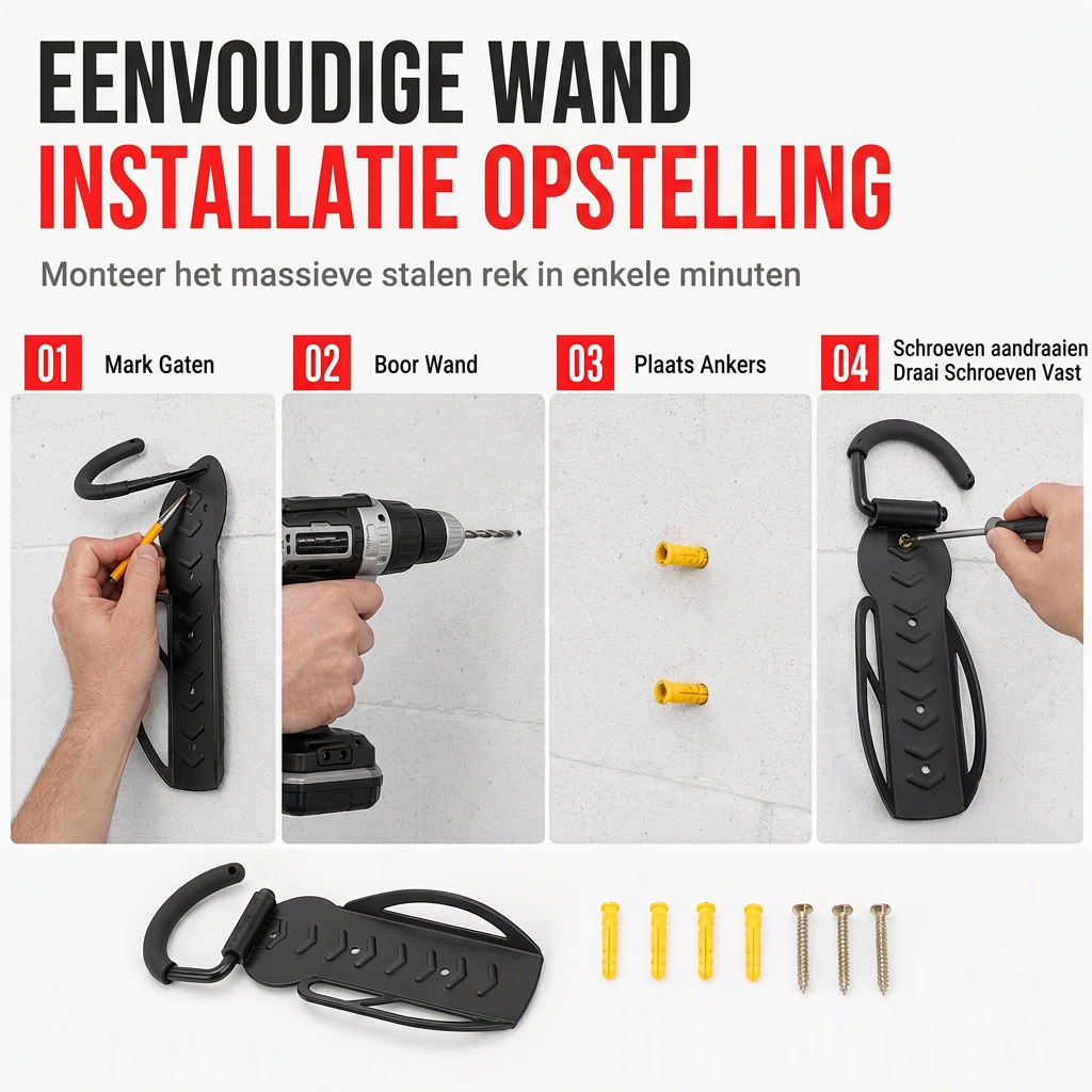 📢📢 BEPERKTE TIJDAANBIEDING: 50% KORTING ⏰ Verstelbare muur gemonteerde fietsenhanger voor binnen, fietsopslagrekhaak voor mountainbikes