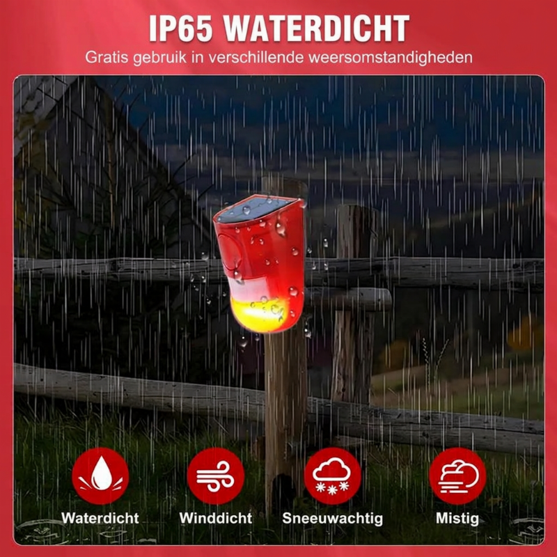 🔥 50% KORTING 🚨 🐗 Zonne-energie dierafweer: 110dB alarm, 6 LED-flits, bewegingssensor, IP65, voor tuin & boerderij