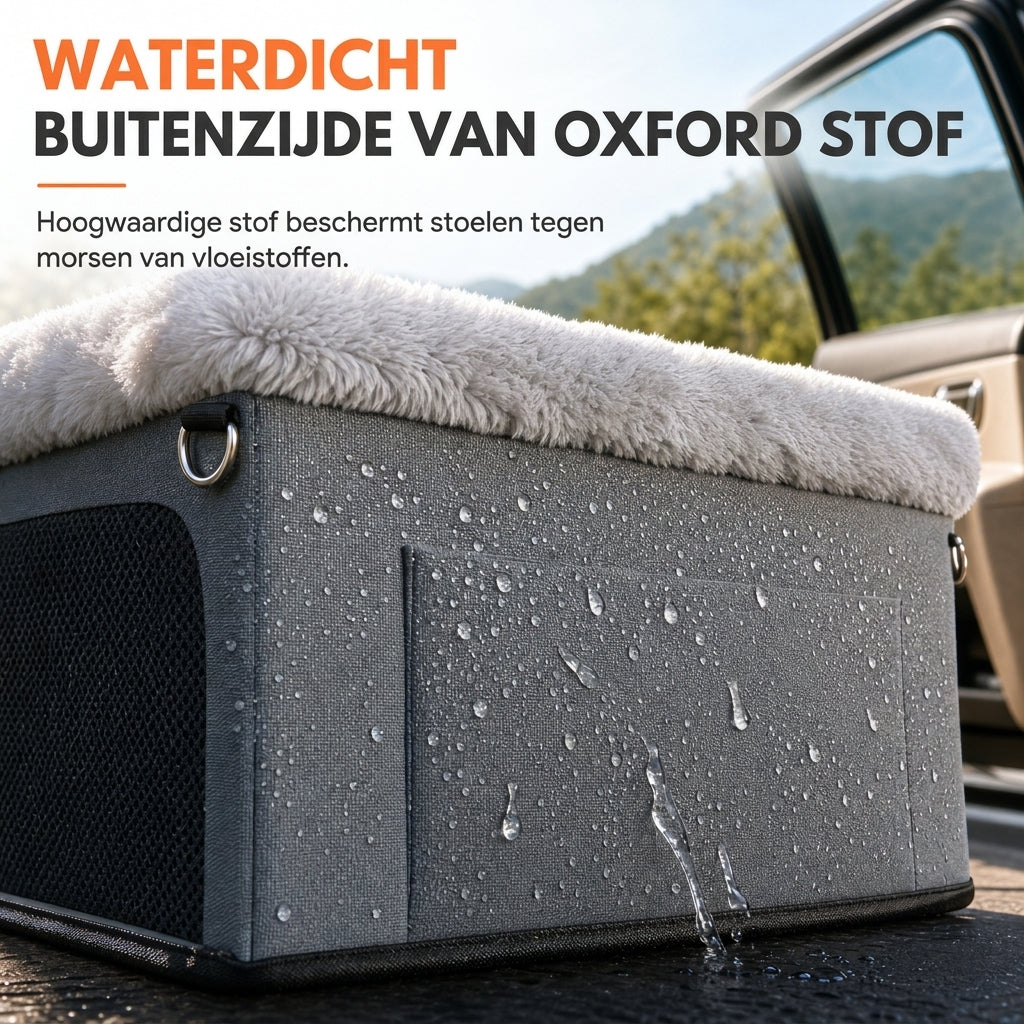 🐶 BEPERKTE TIJD: 50% KORTING! 🚗 Heavy-Duty hondenautostoel – stevig metalen frame, waterdichte oxfordstof en bescherming van de autostoel 🛡️