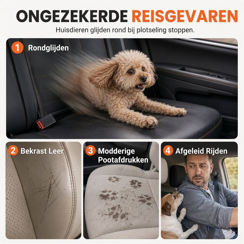 🐶 BEPERKTE TIJD: 50% KORTING! 🚗 Heavy-Duty hondenautostoel – stevig metalen frame, waterdichte oxfordstof en bescherming van de autostoel 🛡️