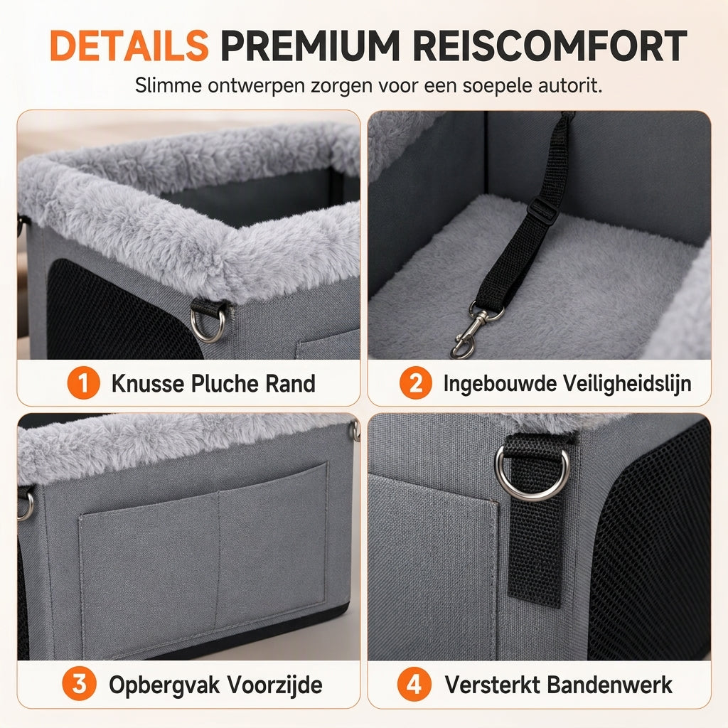 🐶 BEPERKTE TIJD: 50% KORTING! 🚗 Heavy-Duty hondenautostoel – stevig metalen frame, waterdichte oxfordstof en bescherming van de autostoel 🛡️