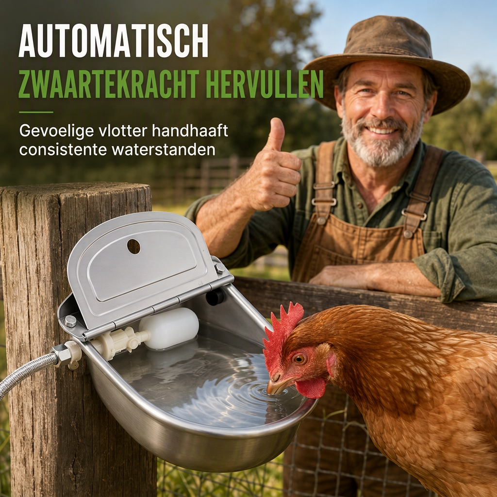 ⏳Beperkte tijd speciale aanbieding⏰ 🐄 Automatische drinkbak van 304 roestvrij staal met vlotter en afvoergat voor runderen, paarden, schapen en honden 🤖