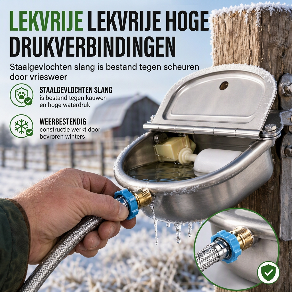⏳Beperkte tijd speciale aanbieding⏰ 🐄 Automatische drinkbak van 304 roestvrij staal met vlotter en afvoergat voor runderen, paarden, schapen en honden 🤖