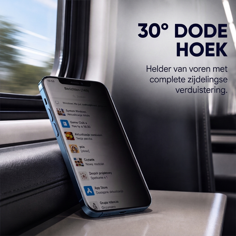 🛡️ NU 50% KORTING! Privacy Screen Protector voor iPhone, 9H Gehard Glas, 30° Anti-Spionage, 9D Volledige Dekking, Automatische Stofverwijdering, Bubbelvrije Installatie