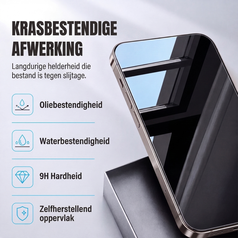 🛡️ NU 50% KORTING! Privacy Screen Protector voor iPhone, 9H Gehard Glas, 30° Anti-Spionage, 9D Volledige Dekking, Automatische Stofverwijdering, Bubbelvrije Installatie