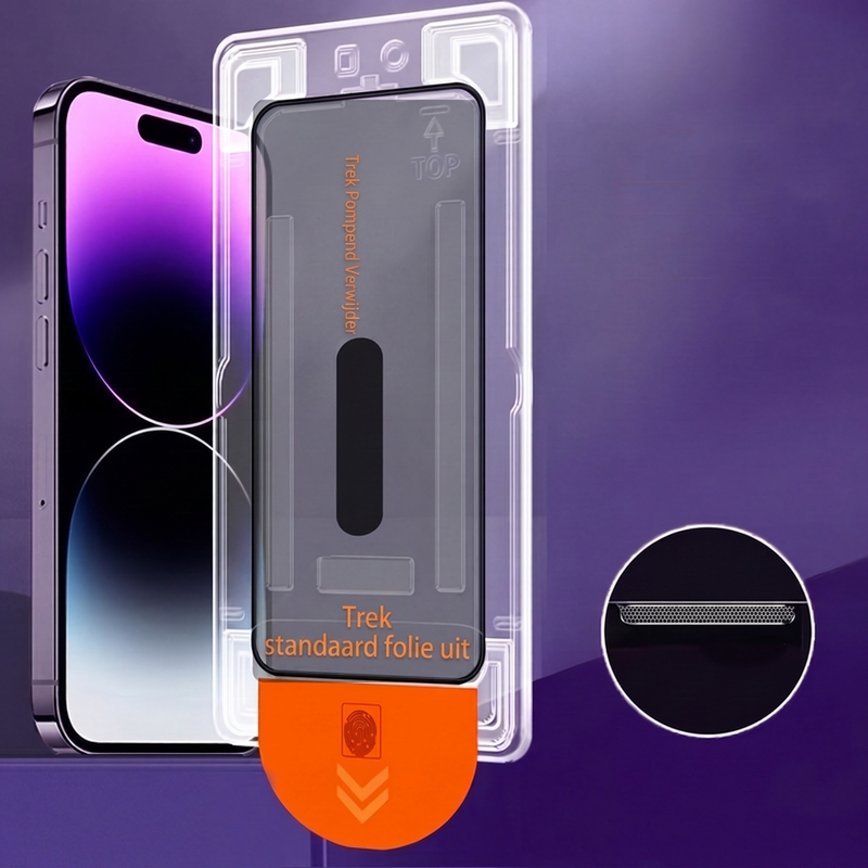 🛡️ NU 50% KORTING! Privacy Screen Protector voor iPhone, 9H Gehard Glas, 30° Anti-Spionage, 9D Volledige Dekking, Automatische Stofverwijdering, Bubbelvrije Installatie