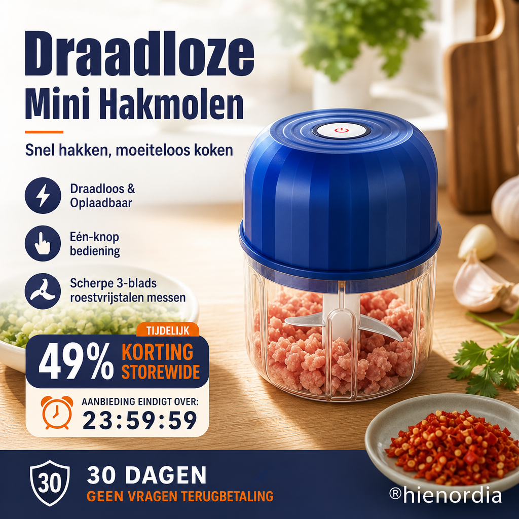 Draadloze, energiezuinige elektrische mini-voedselhakke