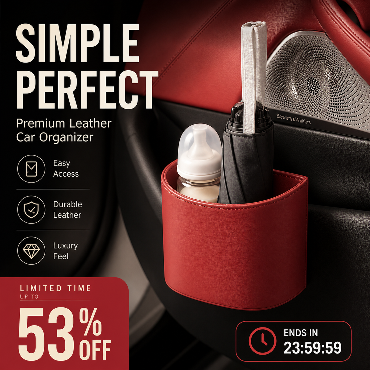 🥳2026 HOT SALE🥳💞50K+ VERKOCHT!🚗🧺 50% KORTING! Lederen autodeur bekerhouder – Brede opening, gemakkelijk bereikbaar voor drankjes en telefoon. Stevige clipbevestiging. Gemaakt van duurzaam PU-leer, sterk & stijlvol. 🛡️✨