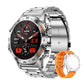 Heren Smartwatch Militairstijl met 1100 mAh Accu, 1,7 Inch AMOLED Display, LED Zaklamp, IP68 Waterdicht, Fitness Horloge met Belfunctie, 110+ Sportmodi, Hartslag/Slaapmonitoring, Compatibel met iOS en Android